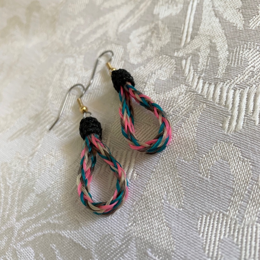 Handmade horsehair earrings